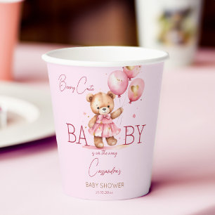 Vasos De Papel Beary lindo chica osito de peluche de oso bebé duc