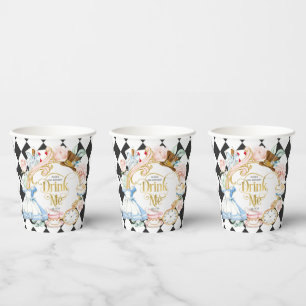 Vasos De Papel Beba, Alicia en el cumpleaños de chicas con temáti