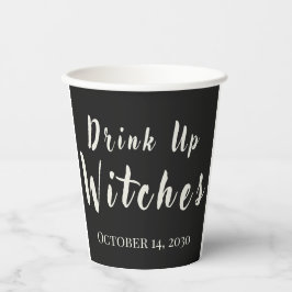 Vasos De Papel Beban Brujas Divertido Halloween Negro 