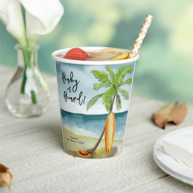 Vasos De Papel Bebé a bordo de Baby Shower (in situ)