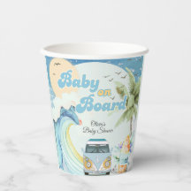 Bebé a bordo Retro Surfing Beach Baby Shower