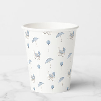 Vasos De Papel Bebé azul lindo Buggy Baby Shower