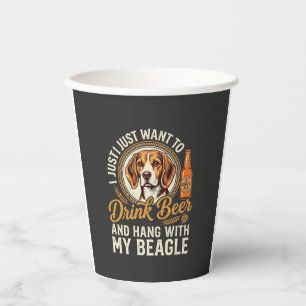 Vasos De Papel Bebe Cerveza Beagle Perro Cerveza Artesanal Botell