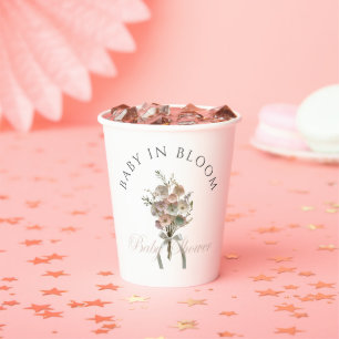 Vasos De Papel Bebé de flores silvestres en el Baby Shower Bloom 