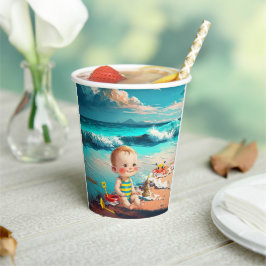 Vasos De Papel Bebé de la playa