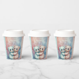 Vasos De Papel Bebé de osito de peluche adorable