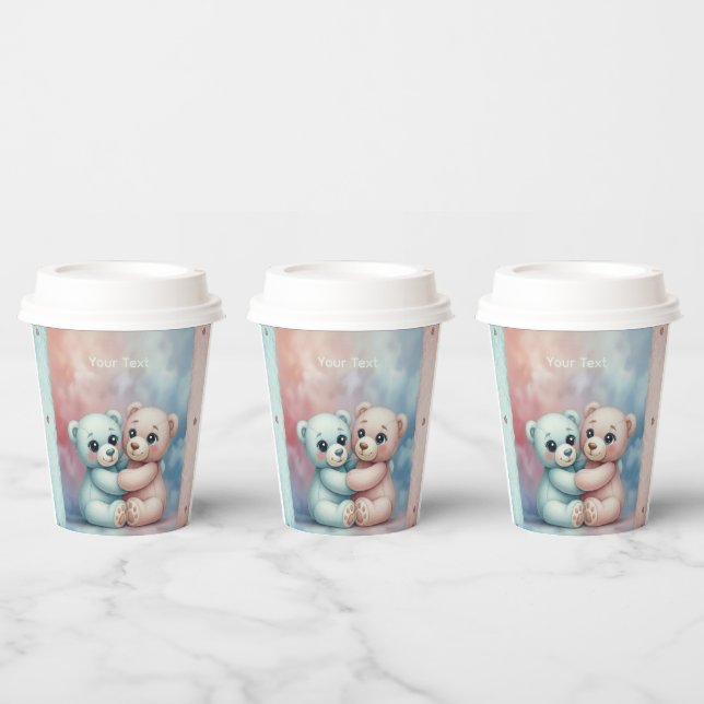 Vasos De Papel Bebé de osito de peluche adorable (Multi)