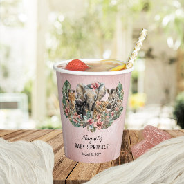 Vasos De Papel Bebé dulce niñas animales azúcares tropicales