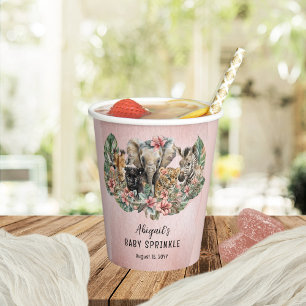 Vasos De Papel Bebé dulce niñas animales azúcares tropicales