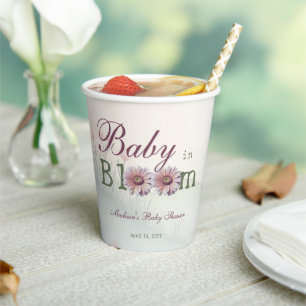 Vasos De Papel Bebé en Bloom Gerber Daisies Baby Shower