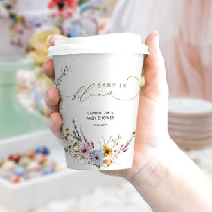 Vasos De Papel Bebé en Bloom Wildflowers Baby Shower