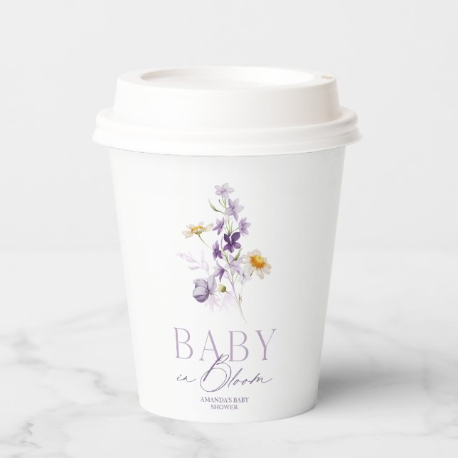 Vasos De Papel Bebé en el Baby Shower de Bloom (Anverso)