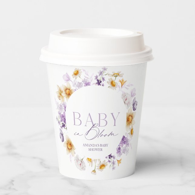 Vasos De Papel Bebé en el Baby Shower de Bloom (Anverso)