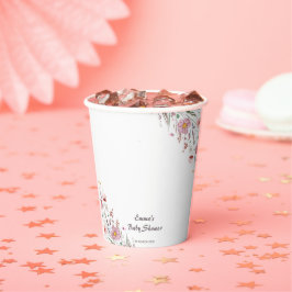 Vasos De Papel Bebé en el florecimiento silvestre Baby Shower