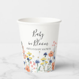 Vasos De Papel Bebé en flor baby shower de flores silvestres