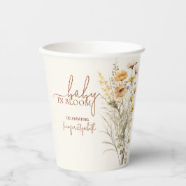 Vasos De Papel Bebé en Flor Silvestre Baby Shower