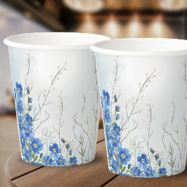 Vasos De Papel Bebé en Floración Niño Azul Duche de Flores 