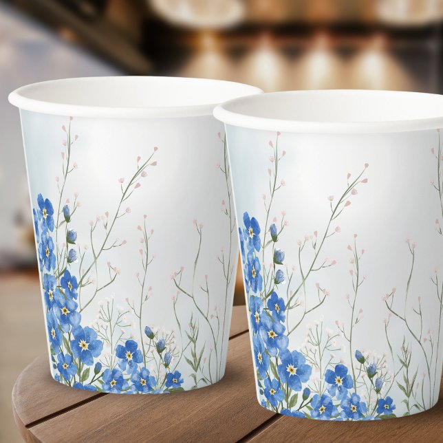 Vasos De Papel Bebé en Floración Niño Azul Regadera Floral  (Subido por el creador)