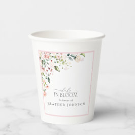 Vasos De Papel Bebé En Flores De Agua De Bloom Ducha Chica Rosa