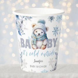 Vasos De Papel Bebé, está frío fuera del Baby Shower de invierno 