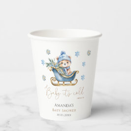 Vasos De Papel Bebé, está frío fuera del Baby Shower del oso