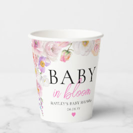 Vasos De Papel Bebé Floral Rosa Eloise En Bloom