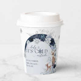 Vasos De Papel Bebé frío afuera del Baby Shower de venados floral