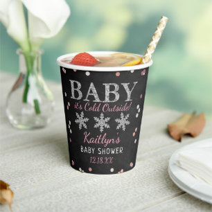 Vasos De Papel Bebé, frío fuera de Chicas Baby Shower