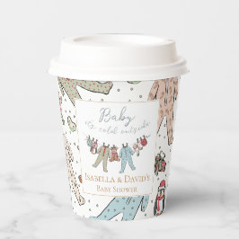 Vasos De Papel Bebé, frío fuera del Baby Shower invernal
