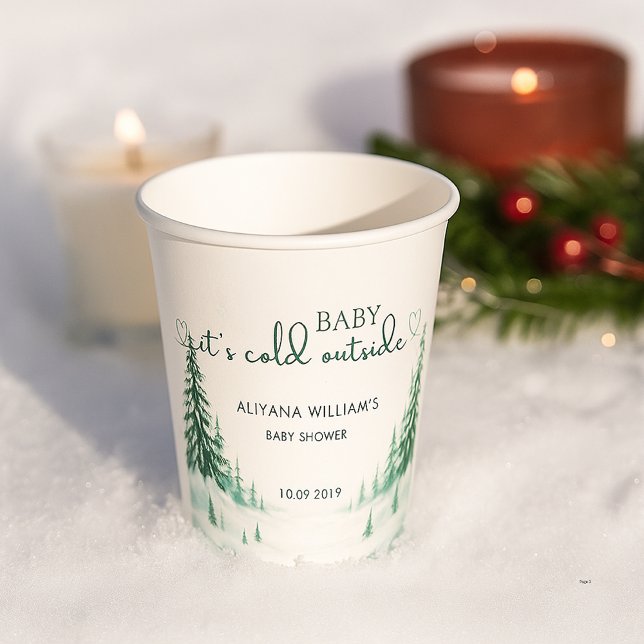 Vasos De Papel Bebé, frío fuera del Fiesta de Baby Shower inverna (Subido por el creador)