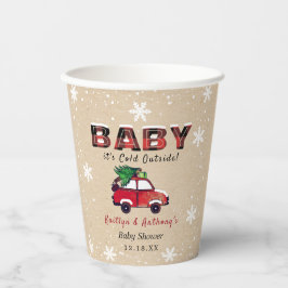 Vasos De Papel Bebé hace frío afuera | NAVIDADES BABY SHOWER