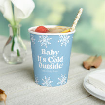 Bebé hace frío fuera del Baby Shower Blue Snowflak