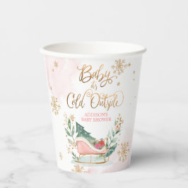 Vasos De Papel Bebé, hace frío fuera del Baby Shower de invierno