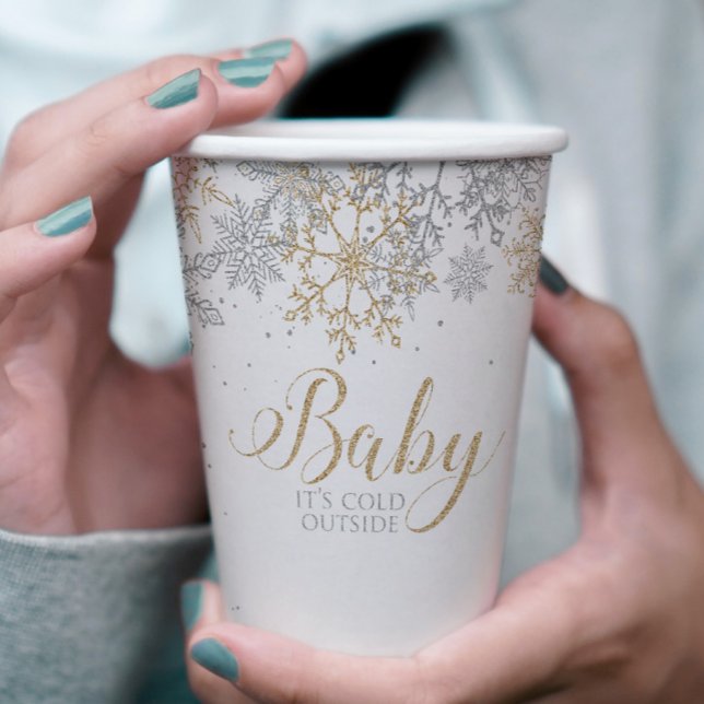 Vasos De Papel Bebé, hace frío fuera del Baby Shower invernal (Subido por el creador)