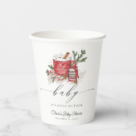 Vasos De Papel Bebé, hace frío fuera del Baby Shower invernal