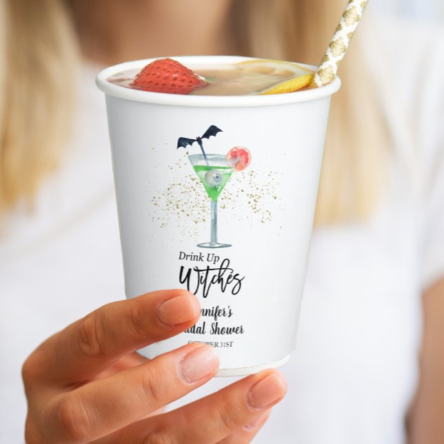 Vasos De Papel Bebe Hasta el Final Brujas Cóctel de Halloween Des (Subido por el creador)