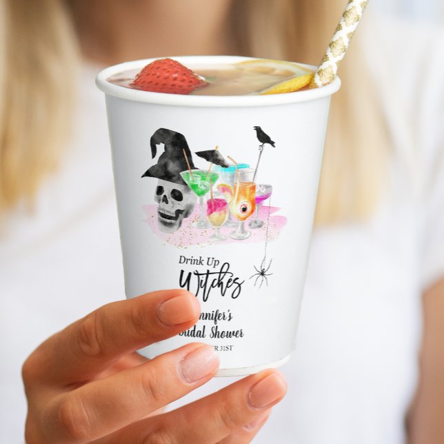 Vasos De Papel Bebe Hasta el Fondo Brujas Cóctel de Halloween Des (Subido por el creador)