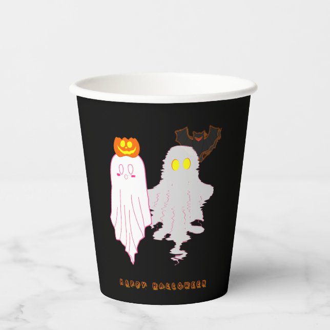 Vasos De Papel Bebé lindo Fantasma Halloween taza de papel (Anverso)