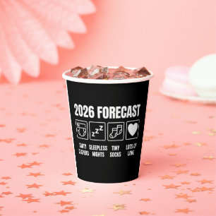Vasos De Papel Bebé Llegando Pronto Pronóstico 2026 Fiesta de Beb