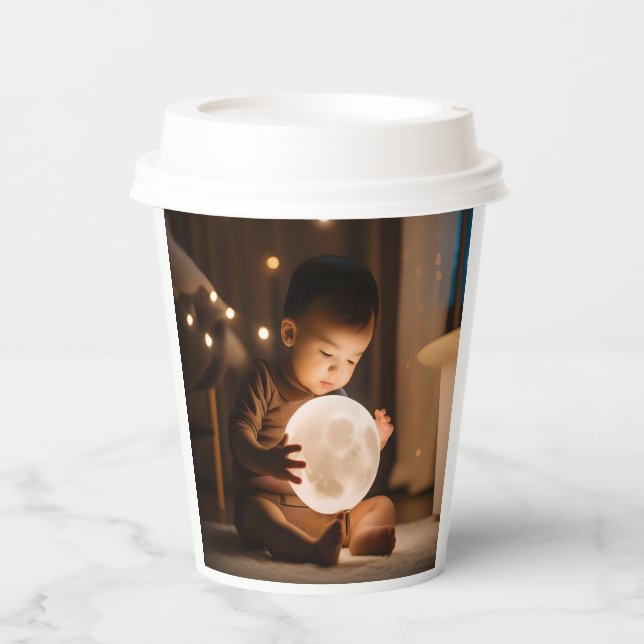 Vasos De Papel Bebé lunar (Anverso)