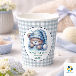 Vasos De Papel Bebé oso de peluche: fiesta de revelación