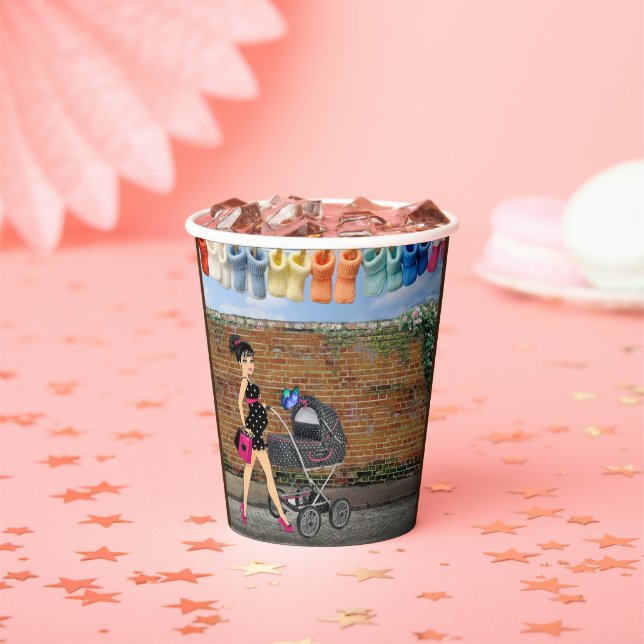 Vasos De Papel Bebé Polka-Dot (in situ)