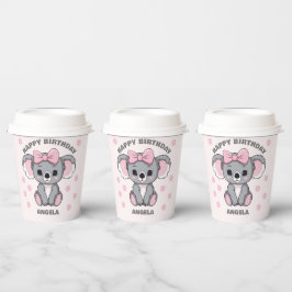 Vasos De Papel Bebé rosa Koala Bear