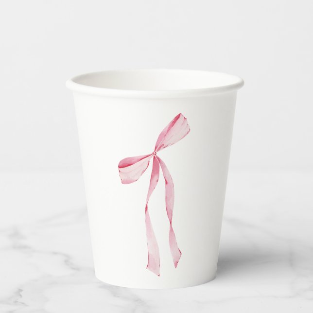 Vasos De Papel Bebé Rubor acuarela rosa (Anverso)