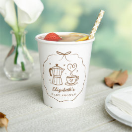 Vasos De Papel Bebé Rústico prepara café