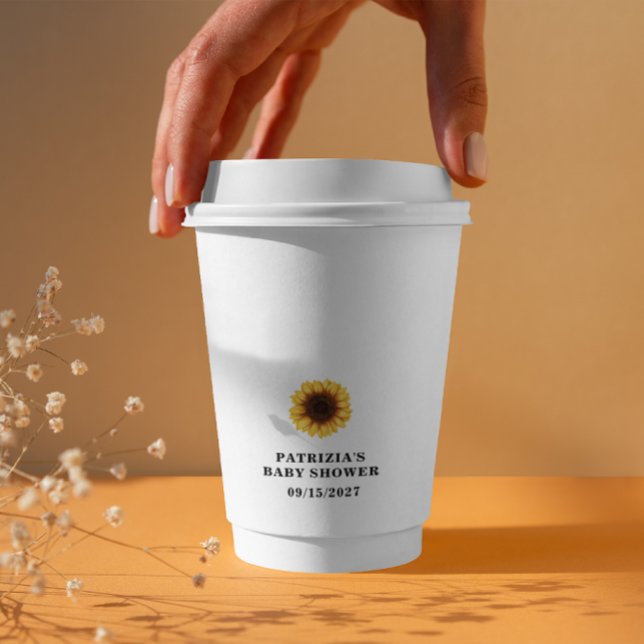 Vasos De Papel Bebé Shower de Girasoles de Otoño (Subido por el creador)