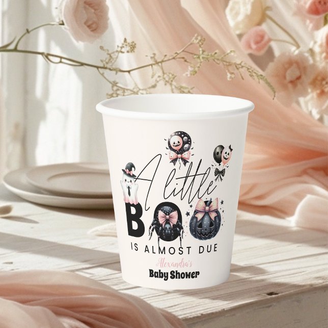 Vasos De Papel Bebé Shower de Halloween Rosa Gótico (Subido por el creador)