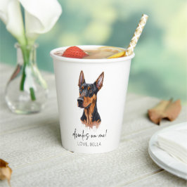 Vasos De Papel ¡Bebe Sobre Mí! Boda Mascota de perro Dobermann