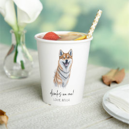 Vasos De Papel ¡Bebe Sobre Mí! Shiba Inu Mascota Boda