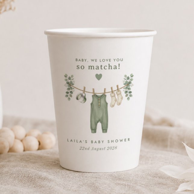 Vasos De Papel Bebé, ¡te queremos tanto Matcha! (Subido por el creador)